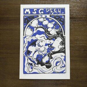 Phish Poster MSG 2009 Signed Koi Fish Blue White #42/90 Limited Edition